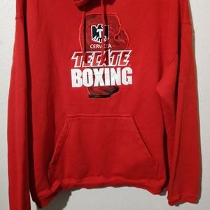 Vintage Y2K Cerveza Tecata Boxing Embroidered Hoodie Mens L